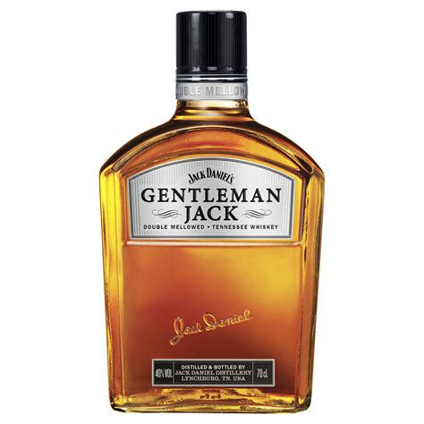 Gentleman jack whiskey. Jack Daniel‘s Gentleman Jack je vyroben podle stejných standardů jako Jack Daniel’s Tennessee Whiskey, tj. zraje ve vypálených dubových sudech po dobu 4 - 6 let. Unikátnost této whiskey spočívá v tom, že je překapávána přes vrstvu dřevěného uhlí dvakrát, čímž získává svou výjimečnou jemnost. 