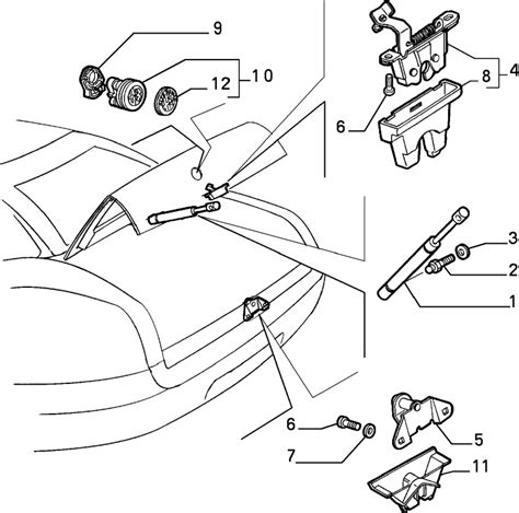 Genuine Alfa Romeo GTV 916 Spider boot lid strut 2x pieces