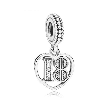 Genuine PANDORA 18th Celebration Dangle Charm 797262CZ …