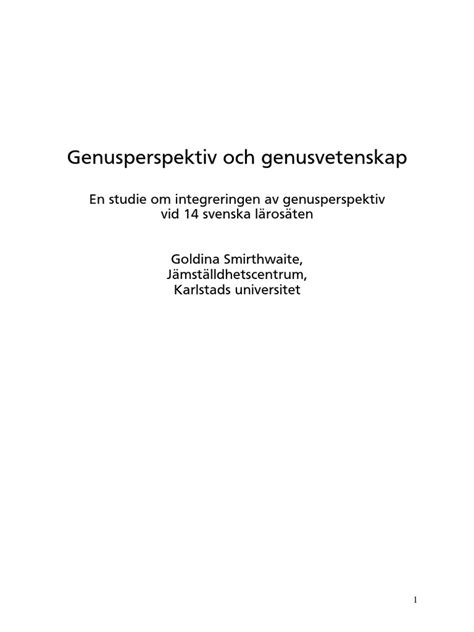 Genusvetenskap lund schema