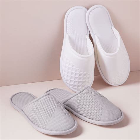 Geo Waffle Organic Cotton Slippers West Elm