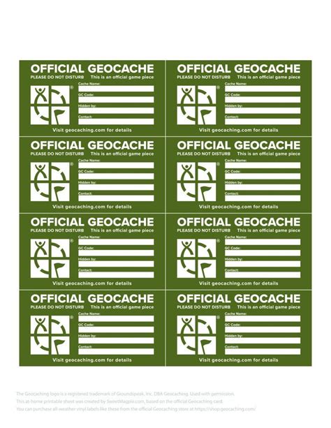 Geocache Label Geocaching Printable Labels How To Make Labels