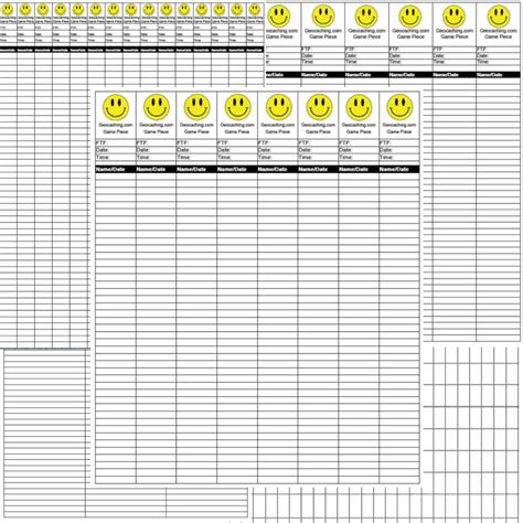 Geocache Logs Geocaching Log Sheets Lots of Design and Paper Choices