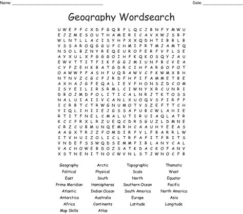 Geography! Word Search Wordmint Word Search Printable