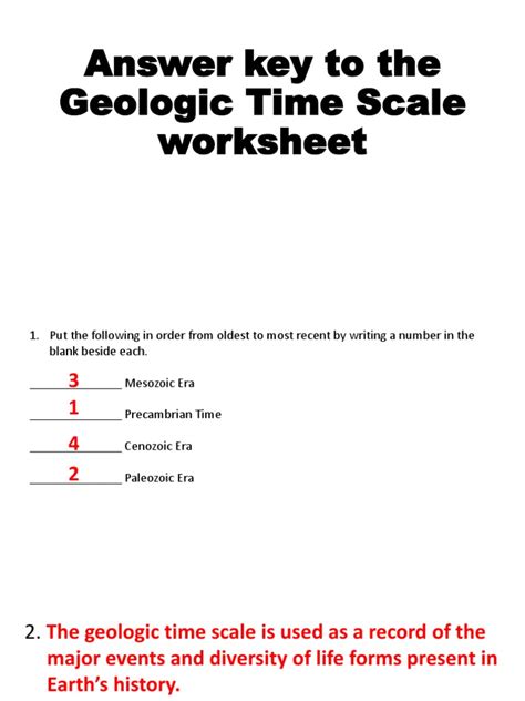 Geologic Time Scale Worksheet Answers Worksheet Resume Examples