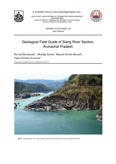 Geological Field Guide of Siang River Section, …