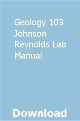 Geology 103 johnson reynolds lab manual. - Medical assistants externship guide to success.