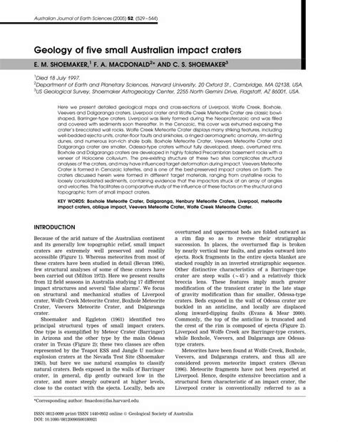 Geology of ﬁve small Australian impact craters