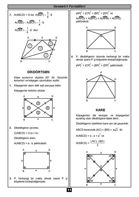Geometri formülleri