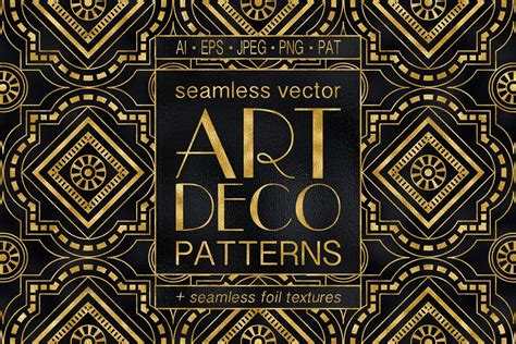 Geometric Art Deco Patterns 20 Seamless Vector Patterns