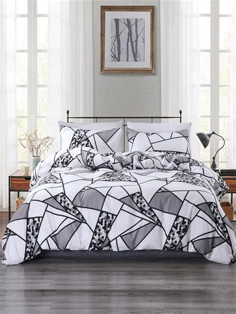 Geometric Pattern Sheet Set Without Filler SHEIN USA Patterned