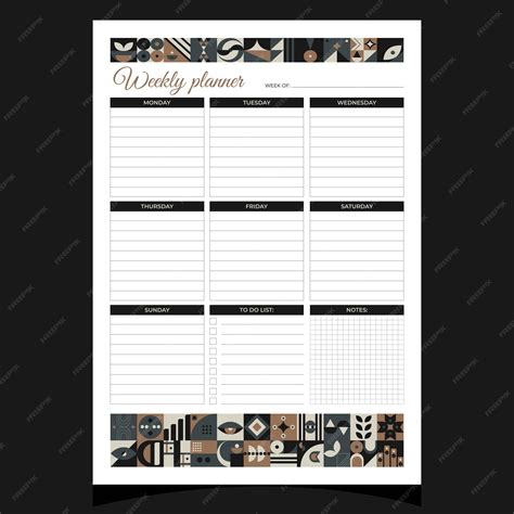 Geometric Weekly Planner