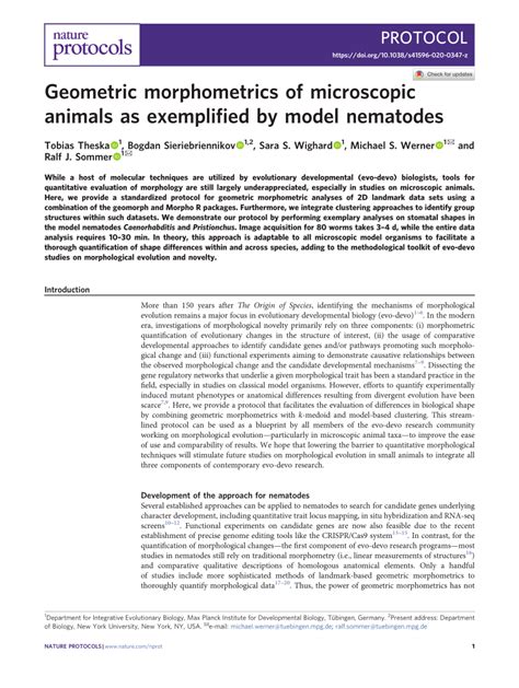 Geometric morphometrics definition.  Definition Morphometrics is the quantitative study of the f...
