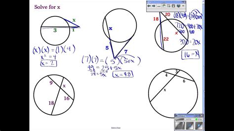 Geometry 106 Find Segment Lengths in Circles YouTube