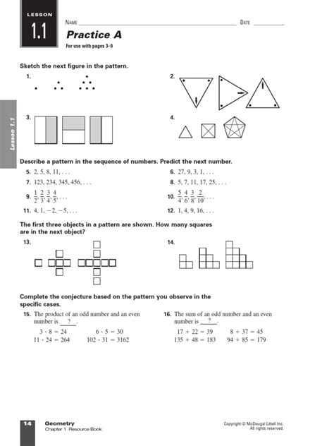 Geometry 5 Mcdougal Chapter7 Resource Practice7 Answers
