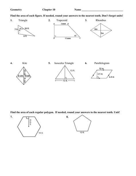 Geometry Chapter 10 Name