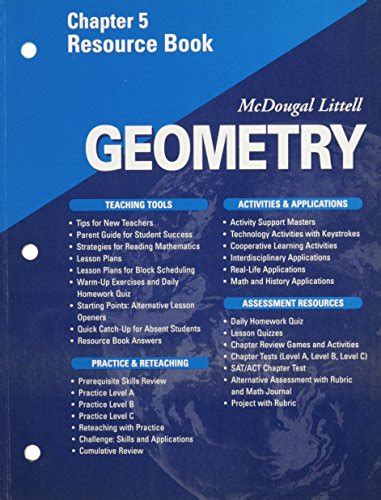 Geometry Chapter 5 Resource Book Answer Key Mcdougal