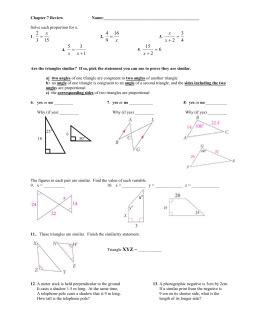 Geometry Chapter 7 Similarity Notes