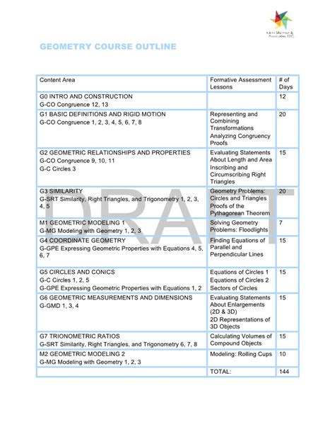 Geometry Course Outline - DocsLib