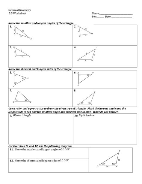 Geometry Section 1.5 Worksheet Answers