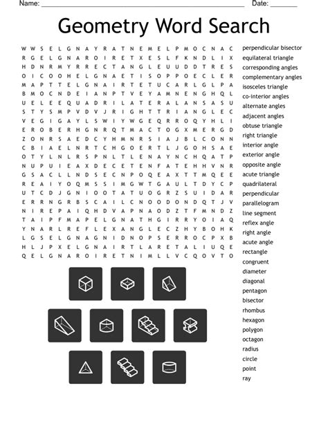 Geometry Vocabulary Word Search WordMint