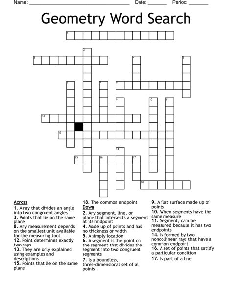 Geometry Word Search Crossword WordMint