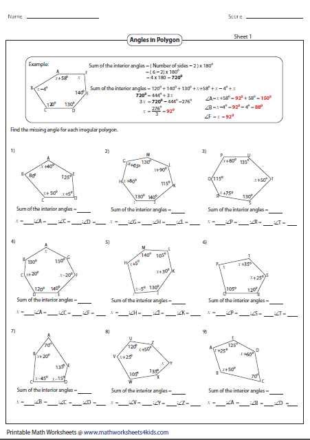 Geometry Worksheet Area Of Regular Polygons Answer Key