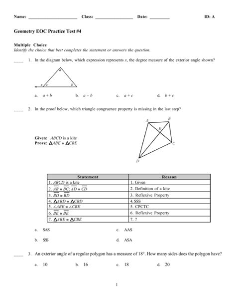 The Geometry FSA Mathematics Practice Test Answer Key provides the correct response(s) for each item on the practice test. The practice questions and answers are not intended to demonstrate the length of the actual test, nor should student responses be used as an indicator of student performance on the actual test.. 
