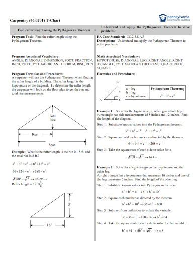 Geometry module 7 review answers.  Solve using the Pythagorean Theorem and round...