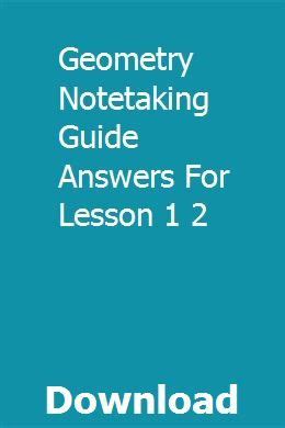 Geometry notetaking guide answers for lesson 1 2. - Thermo king md 2 sr repair manual.