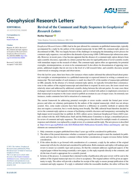 Geophysical Research Letters EndNote