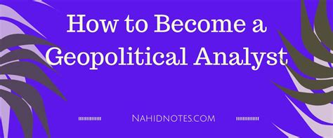 Geopolitical Analyst Career