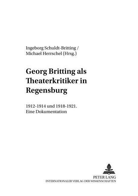Georg britting als theaterkritiker in regensburg. - Us army technical manual tm 5 3810 206 35 crane.