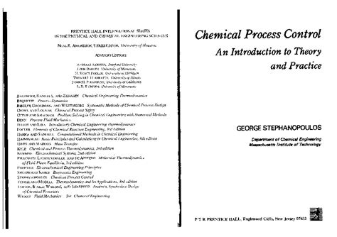 George Control Process Chemical Solution Stephanopoulos