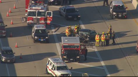The crash occurred around 6:30 Thursday morning, and police said one person suffered a minor injury. Northbound I-35E at Frankford Road and the President George Bush Turnpike ramp to I-35E were .... 