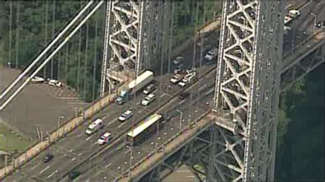 George washington bridge update. The George Washington Bridge is a double-decked suspension bridge spanning the Hudson River, connecting the New York City borough of Manhattan with the New... 