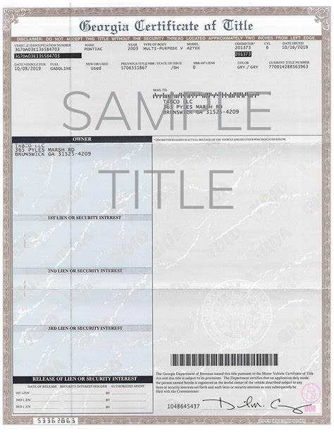 Georgia car title. 27 Jul 2020 ... Georgia Title Fees. The fee for an original title application in Georgia is $18.00. If a vehicle requires titling, buyers have 30 days from the ... 