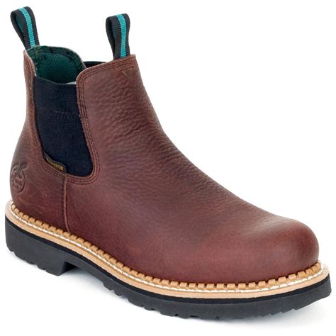 Georgia romeo boots. The Georgia Giant Revamp women's Chelsea is a stylish, super comfortable women's casual boot. Built with a Goodyear® welt construction, this boot is incredibly durable. The upper of this waterproof Chelsea boot is made from full-grain leather. It has twin gore panels and nylon pull loops for an easy pull on of the … 