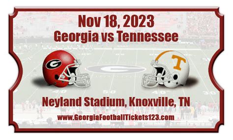 Every Ticket is 100% Verified. See Also Other Dates, Venues, And Schedules For Georgia Bulldogs Football vs. Tennessee Volunteers Football. SeatGeek Is The Largest Ticket Hub On The Web Which Means Your Chances Are Increased At Finding The Right Tickets At The Right Price - Let's Go!.