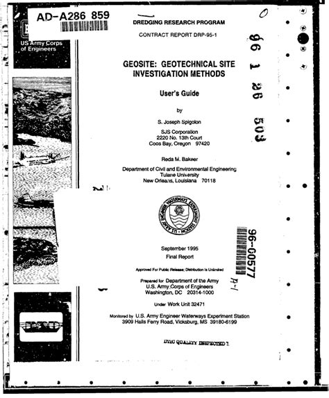 Geosite geotechnical site investigation methods users guide. - Manuale di laboratorio di laboratorio di elettronica di base.