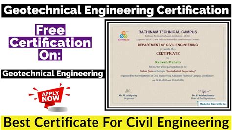 Geotechnical Engineering Certificate