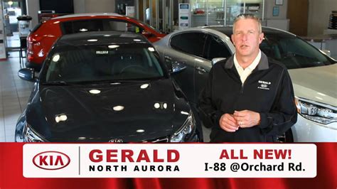 Gerald kia of north aurora. The new vehicle incentives at Gerald Kia North Aurora is what we love to offer our customers. Quality prices, amazing financing options and saving you money on your car of choice are all areas that we pride ourselves on. Take advantage of our great deals, come in for a test drive and take home your dream car! ... 