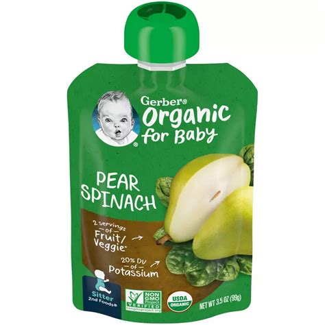 Gerber Organic for Baby Pouch - Pear Spinach - Shop …