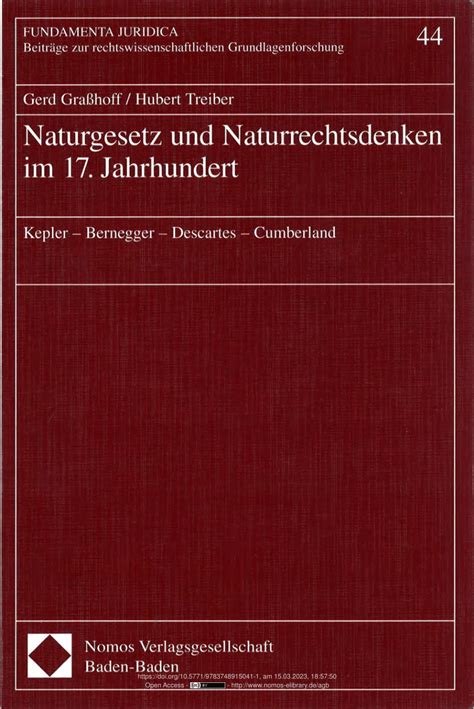 Gerd Graßhoff / Hubert Treiber Naturgesetz und …