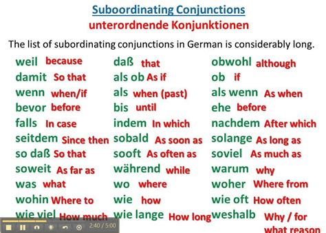 German Conjunctions Learn German with
