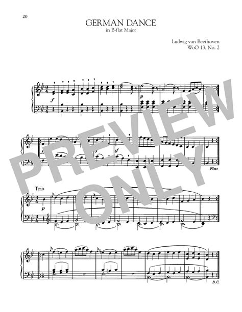 German Dance In B-Flat Major, WoO 13, No. 2 - fresheetmusic.com