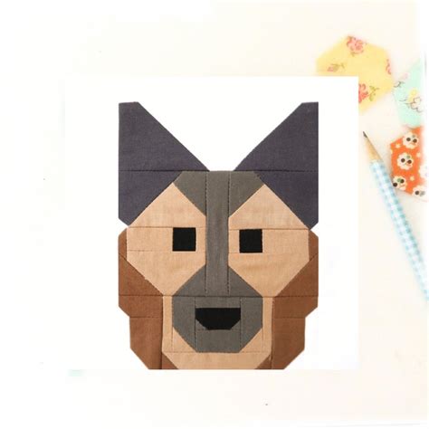 German Shepherd Quilt Block PDF Pattern Etsy