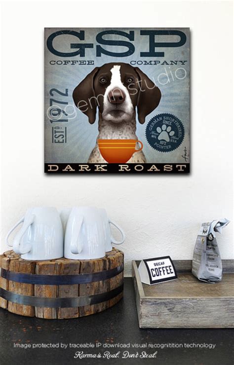 German Shorthaired Pointer GSP Dog Coffee Company Graphic