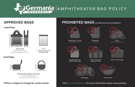 Germania Insurance Amphitheater Bag Policy