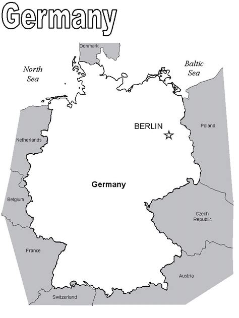 Germany Map Coloring Page Free Printable Coloring Pages for Kids